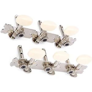 6-Pack Gitaar Tuning Pins Tuner Heads 3R + 3L Akoestische/Folk Tuner Ovale Knop Onderdelen (Size : 2)