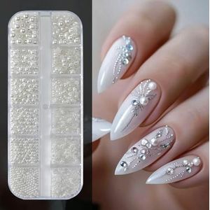 12Grids Acryl Bloem Nagelbedels 12 Kleuren Set 3D Bloem Nagelkunst Strass Gemengde Bloesem Lente Edelstenen DIY Nagelbenodigdheden-PH198