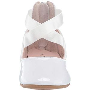 NINA Girls' Marissa Ballet Flat, White, 5 Medium US Big Kid