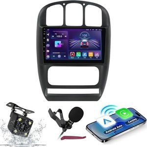 Android 14 Autoradio Navi voor D-odge Caravan 2000-2007 9 ""Screenradio met draadloze carplay Android Car GPS Navigatieondersteuning Bluetooth 5.0 HIFI FM 5G-WiFi SWC MIC-camera,M400s