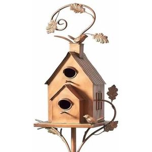 Metalen vogelnest duif papegaai huis rustieke vogel huis beugel vogelkooi tuin patio zigzag kunst outdoor decor geschenk vogel benodigdheden (kleur: D)