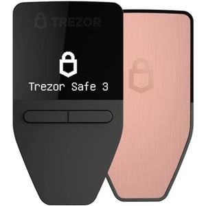 Trezor Safe 3 - Met Wachtwoordzin en Secure Element Beschermde Hardwarewallet voor Cryptomunten, Bitcoinbeveiliging, Beheren en Opslaan van Duizenden Munten en Tokens (Galactic Rose)