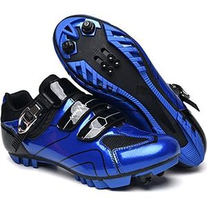 Unisex bergfietsschoenen voor volwassenen Mountain Fietsschoenen Dames & Heren Pro mountainbikeschoenen met Spin Shoestring Mode heeft ademende schoenplaat (Color : Blue, Size : 41 EU)