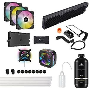 Corsair Hydro X-Serie iCUE XH303i RGB PRO Gecustomizede Koelset (Hardline CPU-Koelcircuit, CPU-Waterblok, Compacte Pomp-Reservoircombinatie, Radiator, 3x RGB-Fans, iCUE-Software) Zwart