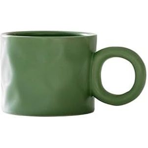 Koffiegeschenken keramische koffiemok handgemaakte beker ring handvat keramische mokken voor koffie porseleinen mok bierbekers drinkgerei mok (maat: 450 ml, kleur: groen)