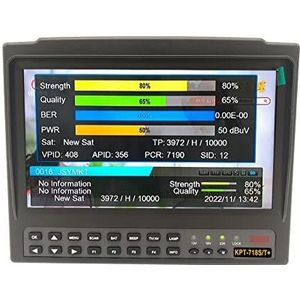 Satellietzoekers KPT-718ST DVB-S2 DVB-T2 DVB-C Satelliet Finder Meter HD Satelliet TV Ontvanger Spectrum Analyse Beter Ws-6916 6906 6933 LCD-scherm met meter met satellietdetectie (Color : KPT-718ST