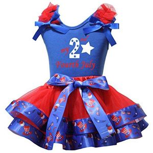Petitebelle Mein 2 juli vierde hemd US Hat Red Petal Rock Set Nb-8J 1-3 Jahre blauw