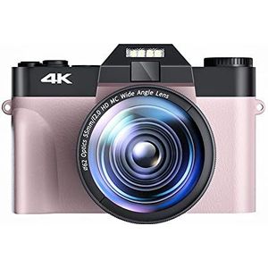 Videocamera, Digitale Foto Camera Vlog Camcorder for Webcam Groothoek 16X Digitale Zoom 48MP Fotografie 3 Inch Flip Screen(With 64GB TF card,With 2 Lens-03)