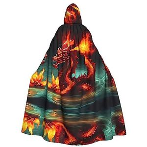 ZYVIA Dragon King In Fire Halloween Adult Hooded Cape - Comfortabele Elastische Drapey Perfect Voor Halloween Cosplay Prom Party Comic Con Party Decoratie Cape