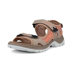 ECCO Women's Yucatan Sport Sandal, Nude/Coral Nubuck, 11-11.5