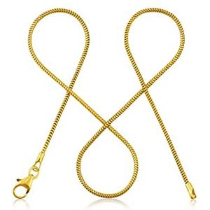 modabilé slangenketting damesketting verguld 925 sterlingzilver (55cm I 1,2mm breed) gouden ketting zonder hanger I delicate gouden ketting kort 925 dames + etui I vergulde kettingen I gouden