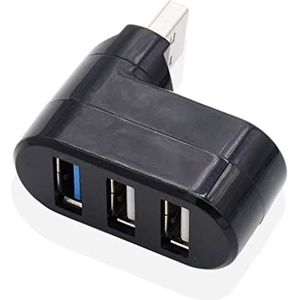 3-poorts USB Hub USB3.0 Splitter Laptops Docking Station Extender Computer PC Muis Telefoon Opladen Transmissie Adapter Kantoor Zwart in Tas