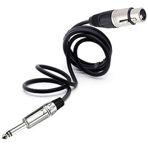 6,35 mm Mono Jack Plug, 3-polig, mannelijk naar XLR Vrouwelijk, symmetrische Microfoonconnector Audiokabel, Kwart inch naar XLR-kabel, 1m, 2m, 5m, 8m, 10m (Kleur: Zilverzwart, Maat: 3m)