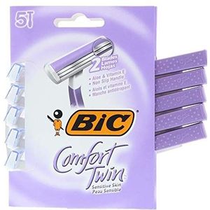 Bic Comfort Twin Shavers voor vrouwen gevoelige huid-5 Ct