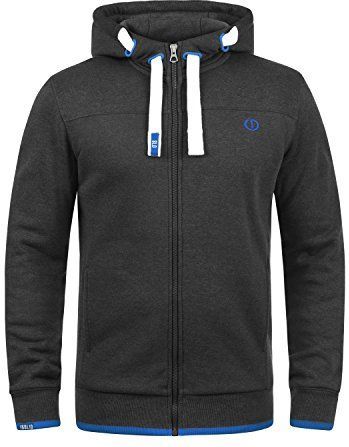 !Solid Sweatvest 'Benjamin'  blauw / donkergrijs / wit