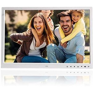 Garsent digitale fotolijst, 17 ""HDMI hoge resolutie fotolijst met multifunctionele foto/muziek/videospeler met afstandsbediening (wit)