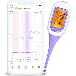 Easy@Home - Slimme Basale Thermometer - Paars - Groot Scherm en Achtergrondverlichting