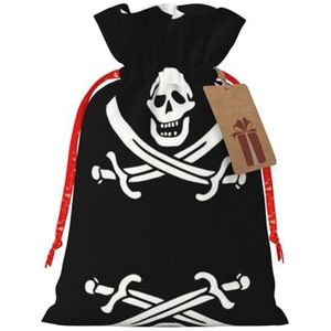 Piraten Vlag Hennep Gebundelde Gift Bag Kerst Opbergtas Geschikt Voor Kerst Party Gift Verpakking