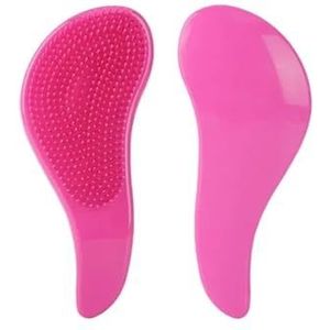 Draagbare Haarkam Antistatische Massage Randborstel Ontwarren Douche Kleurrijke Kammen Kapper Salon Styling Tool(Rose)