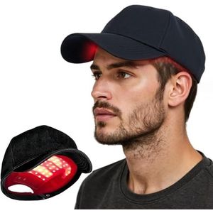 Haargroeipap, Red Light Therapy Hat Hair Growth Cap, LED Red Light Therapy Hat Met 111 Krachtige LED-chips 630 Nm + 650 Nm + 470 Nm, 4 Haarverzorgingsmodi Voor Mannen En Vrouwen Haar Hergroei