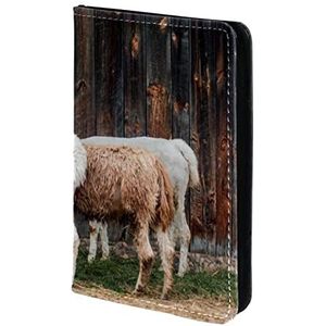 Paspoorthouder Paspoorthoes Alpaca Cottages-Vakantiewoningen Wol Bont Paspoort Portemonnee Reizen Essentials, Meerkleurig, 11.5x16.5cm/4.5x6.5 in