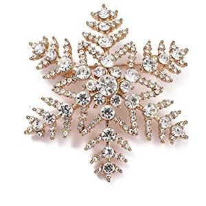 Crystal Broche Pin Voor Vrouwen Kerst Winter Vrouwen Oostenrijkse Crystal Bridal Elegante Prachtige Sneeuwvlok Bloem Broches 1Pcs, Eén maat, agaat