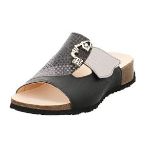 Think! dames MIZZI chromfrei gegerbte nachhaltige Pantolette, SCHWARZ/KOMBI 0090