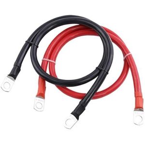 Accu-aansluitkabel koperdraad 8/6/4AWG 10/16/25mm² met SC-terminal M8 for auto-accuserie en parallelle UPS-omvormer(Black x1 Red x1,60CM_6 AWG (16MM2))