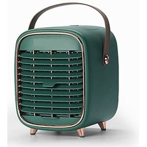 Draagbare airconditioners Desktop Waterkoeling Ventilator USB Mini Draagbare Airconditioner Koelventilator Bevochtiging Koeling Spray Fan for Slaapkamer Kantoor (Color : Green)