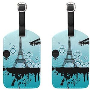 Aumimi Parijs Eiffeltoren reisbagagelabels koffer etiketten Pack van 2