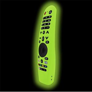 Smart TV Magic Afstandsbediening Case Siliconen Beschermhoes Voor AN-MR600 AN-MR650A Met Lanyard (Fluorescerend Groen)