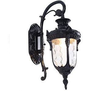 CVQJL Buitenwandlamp, brons, 1 lamp, E27, met lampenkap van transparant glas, waterdicht IP65, UL-gecertificeerd