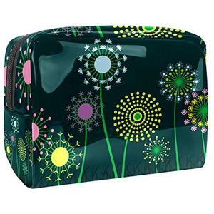 Make-uptas PVC toilettas met ritssluiting waterdichte cosmetische tas met donkergroene kleurrijke blaasbal voor vrouwen en meisjes