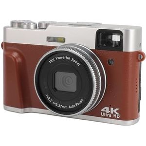 4K Digitale Camera, Autofocus 48 MP 16x Digitale Zoom Anti Shake Vlogging-camera 3,5 Inch IPS-scherm Kleine Retro Draagbare Reisvideocamera met Zoekerflits voor Beginners