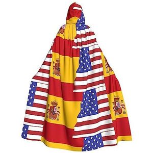 Amerikaanse vlag van Spanje Unisex Oversized Hoed Cape Voor Halloween Kostuum Party Rollenspel