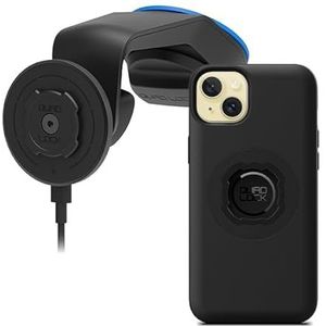 Quad Lock Voorruit/Dashboard Telefoonhouder voor Auto met MAG Draadloze Oplaadkop V2 en MAG Telefoonhoesje voor iPhone 15 Plus Max