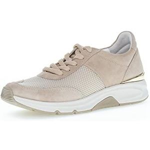 Gabor Lage sneakers voor dames, lage schoenen, uitneembaar voetbed, Beige Oasi, 37 EU