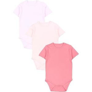 TupTam Kinderen Uniseks Rompertjes met Korte Mouwen 3-Pack, Framboos Oudroze Roze Uni, 110