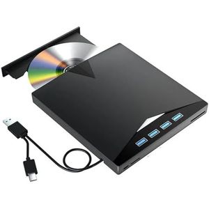 7-in-1 USB 3.0 dvd-speler Draagbare cd-/dvd-brander, extern cd-/dvd-station Compatibel met pc, laptop, Windows 11/10/8/7, Linux, Mac OS