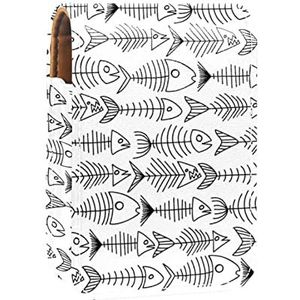 Make-up Lipstick Case voor Buiten Grappig Zwart Wit Visgraat Patroon Draagbare Lippenstift Organizer met Spiegel Dames Mini Make-up Tas Neemt Tot 3 Lippenstift