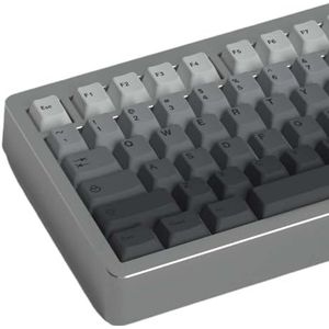 QPSJXN 125 grijs -gradient PBT -sleutelkaps -profiel -kleurstofsublimatie en zijgravure (gray-125 toetsen)