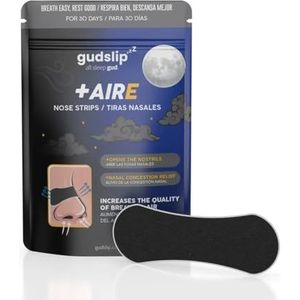 Gudslip® Neusstrips – 30 dagen verzorging ter verbetering van de neusademhaling, vermindert snurken en verlichting van verstopping – comfortabel en effectief voor een goede nachtrust