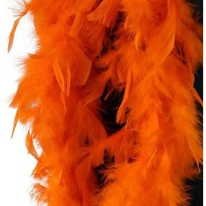 2 yards pluizige witte kalkoenveren boa voor bruiloft kerst decor sjaal/sjaal jurk naaien natuurlijke pluim 38-40g-oranje-40g