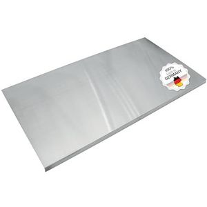 Werkblad, kneedplank, roestvrij staal, voor kneden, snijden en bakken, keukenplaat met aanslagrand, ook als pastaplank, bakplank, deegplank, snijplank, voor de keuken, 90 x 50 cm