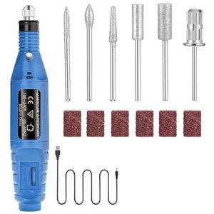 Vereenvoudigde elektrische nagelschuurmachine Pedicure manicure gereedschap Professionele nagelboormachine Geluidsarme snijders Nagelvijlset(Blue-Set)