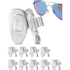 SPORTS WORLD VISION Brillen D-vormige neuspads | Premium siliconen neuspads voor brillen - 15mm neuspads in 10 paren voor brillen en brillen op sterkte