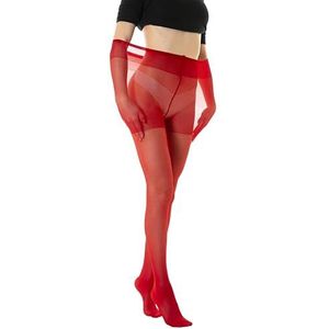 Panty dames grote maten bont zwart 40 Denari .1545, rood, XXL-3XL Grote maten