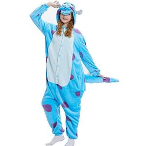 Onesie Volwassenen Pyjama Vrouwen Warm Nachtkleding Huiskleding Dinosaurus Stitch Eenhoorn Dier Cartoon Speelpak Flanellen Pyjama Jumpsuit, Sully Monster, S
