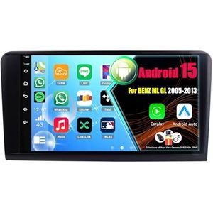 Android 15 Autoradio Voor BENZ ML GL 2005-2013 met Draadloze Carplay Android Auto, 9 Inch Autoscherm Soporta Bluetooth WIFI GPS FM/RDS(4Core(2+32GB))