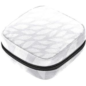 Maandverband opbergtas, vrouwelijke productzakjes draagbare periode kit tas voor meisjes vrouwen dames grijze bloemblaadjes patroon-01, Meerkleurig, 4.7x6.6x6.6 in/12x17x17 cm